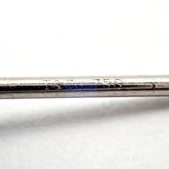 Authentic! Tiffany & Co 18k White Gold Rainbow Drop Peridot Chalcedony Earrings - Picture 4 of 11